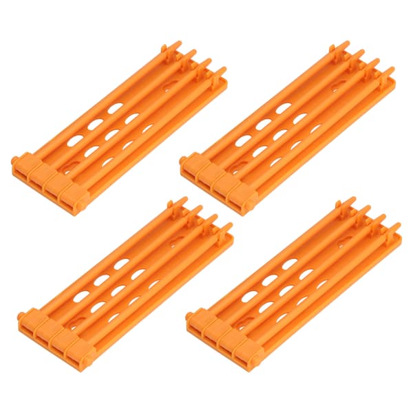 4 Pcs Pigeon Parrot Leg Ring Holder 4 Column Wall Mounted Rack Large Capacity Durable Plastic Yellow
