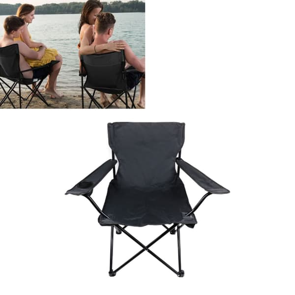 Outdoor Camping Chair Multifunctional Foldable Lightweight High Capacity High Back Black