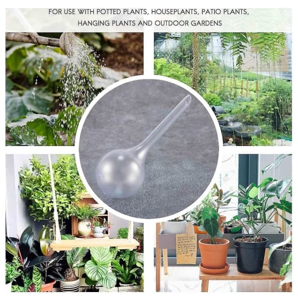 12 stk. automatiske vanningskuler i plast for planter, selvvanning