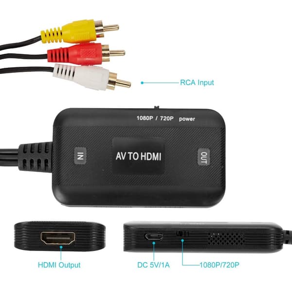 RCA til HDMI-omformer AV til HDMI-kabel