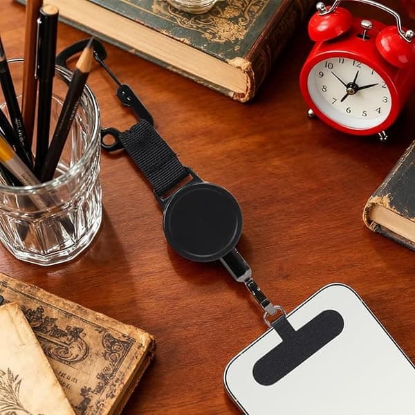 1/2/3-pack Mobile Phone Holder with Retractable Security Strap – Belt Clip and Chain for Smartphone and Travel 2-Pack