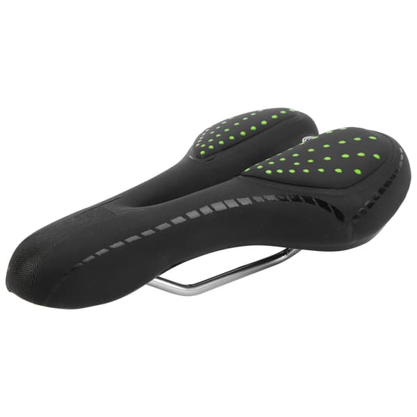 Comfortable PU Leather Breathable Mountain Bike Saddle Seat Black Green