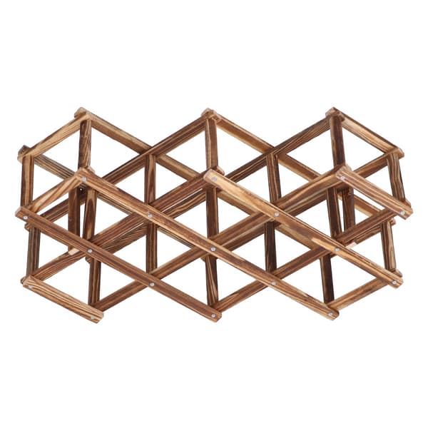 Foldable Elegant Large Capacity Wooden Wine Rack for 10 Wine Bottles