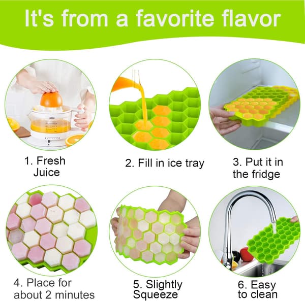 Ice Cube Molds for Rapid Beverage Chilling, Hexagonal Prismatic Ice Cube Trays with Reusable and BPA-Free Silicone