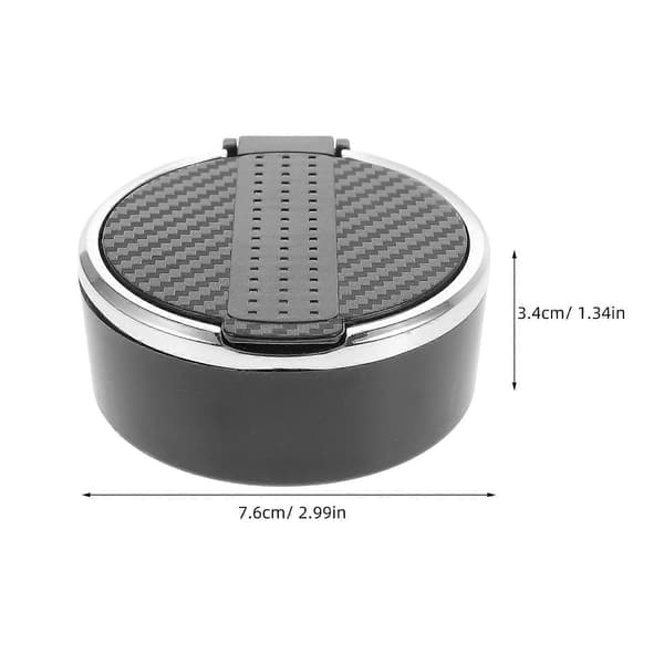 Portable Car Ashtray with Lid, Smokeless Ashtray, Black Plastic, Heat-Resistant, Secure Lid, Compact for Clean Driving