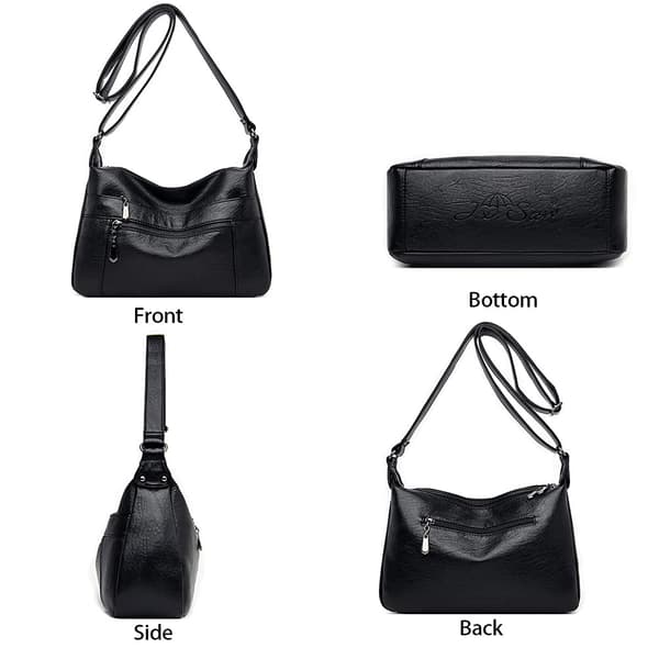 Dame Læder Crossbody Taske Multi – polyester, justerbar, blød – til fest