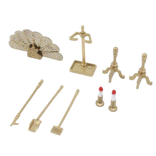 Dukkehus Peis Tilbehør Sett 1/12 Skala Miniatyrmøbler Dekor