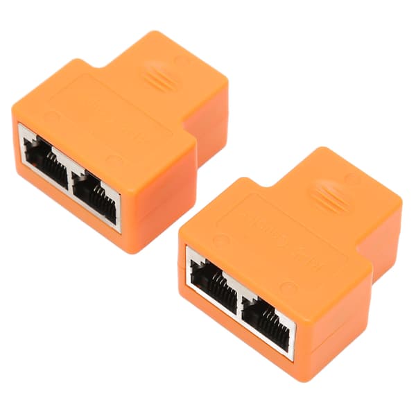 2 stk. Ethernet-splitter RJ45-stik PVC-splitter til interferensmodstand