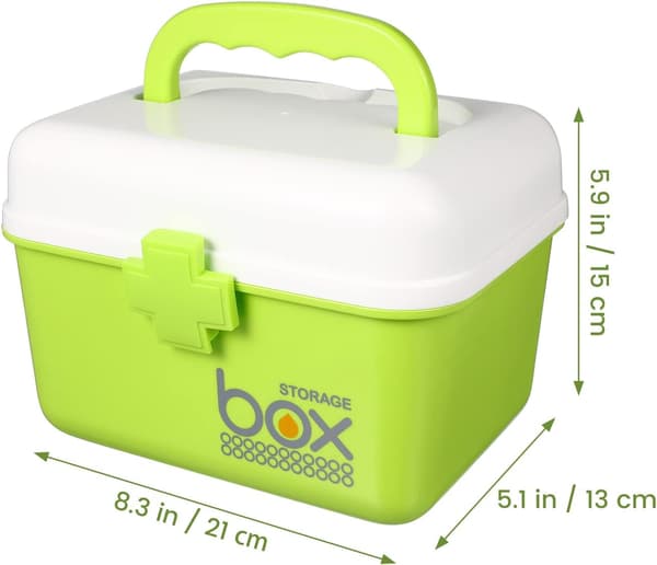 Medicine Box with Handle Lockable Storage Compartment Portable Safety Box Large Storage Box with Lock
