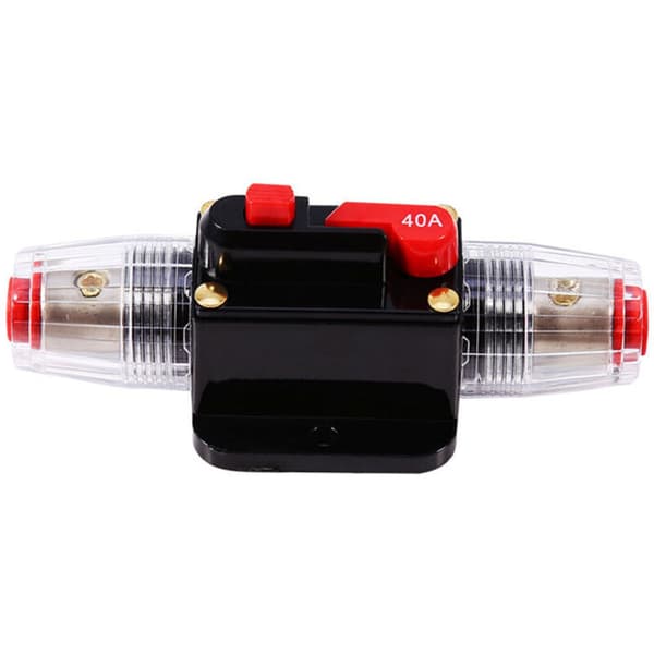 40A afbryder, 12V-24V DC inline sikringsholder med manuel nulstillingsknap til bilydsikring, beskyttelse af