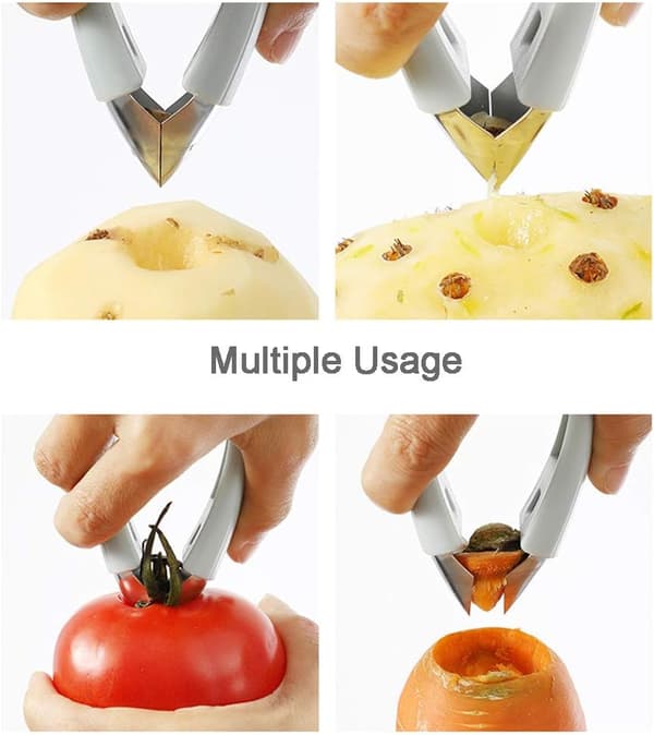 Tomato Corer for Quick Preparation, Fruit and Vegetable Tool with Ergonomic Design ABS Handle Stainless Steel Blades Dishwasher Safe