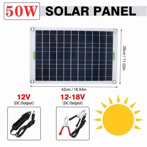 Solar Water Pump Kit, 800L/h Solar Powered Submersible Pump with 50W 12V Solar Panel, Perfect for Small Pond, Pool, Fish, Bird Bath, Hydroponics