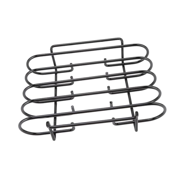 4-rads bærbart grillstativ for ribbe, svart, slitesterkt, gjenbrukbart, camping