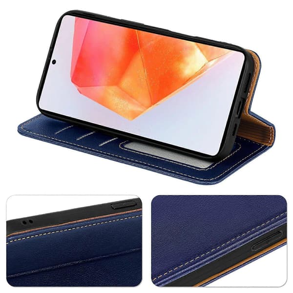 Wallet Case for Samsung Galaxy A17 5G - Magnetic Leather Flip Cover, Protective Phone Case, Durable Blue Blue