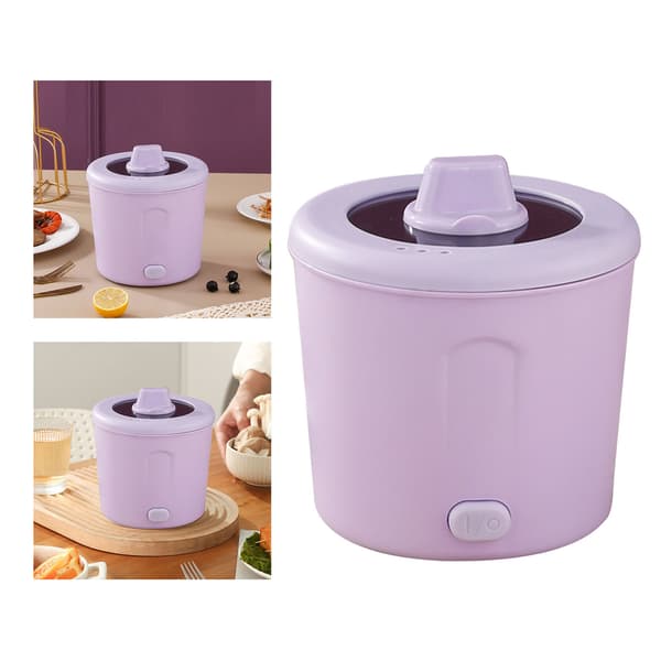 Mini Electric Pot Students Dormitory Travel Multifunctional Small Electric Pot EU Plug Purple