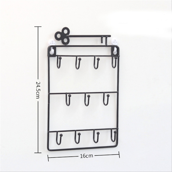 Multifunctional Key Holder for Walls Black