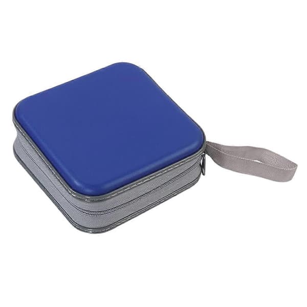 CD-etui for 40 plater, oppbevaring, hardplast, DVD, CD-mapper, oppbevaringsveske blå