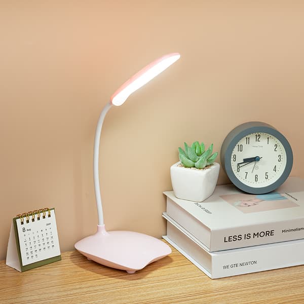 Pink LED Desk Lamp USB Powered Table Lamp Touch Dimming Portable