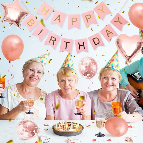 60-vuotissyntymäpäivätytön ilmapallo, ruusukultainen 60-ilmapallo, 60 vuotta