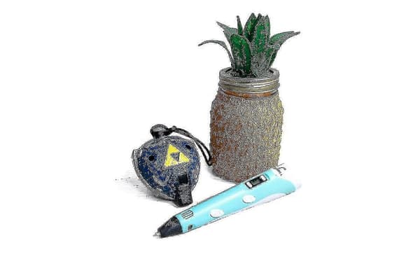 Scrib3d P1 3D-printerpen med display - Inkluderer 3D-pen, 3 startfarver PLA-filament, Stencil_way Dxldv