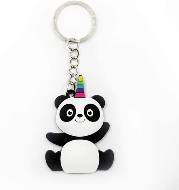 6-pack Cute Animal Panda Shaped Keychains Handbag Decoration