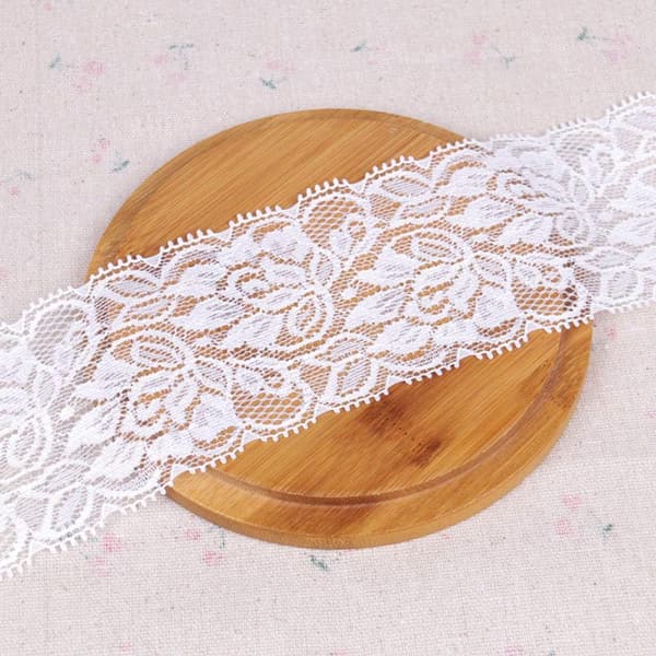 Blonderull 6,5 cm bredde 10 yards perlebroderi elastisk blomsterblonder til fletter bryllup