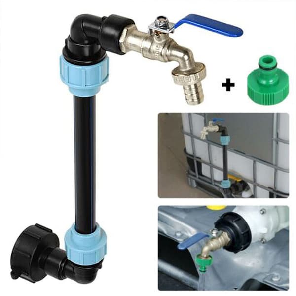 IBC Svanehals +3/4\" Utløpskran Adapter For Container Tilbehør Regnvannstank