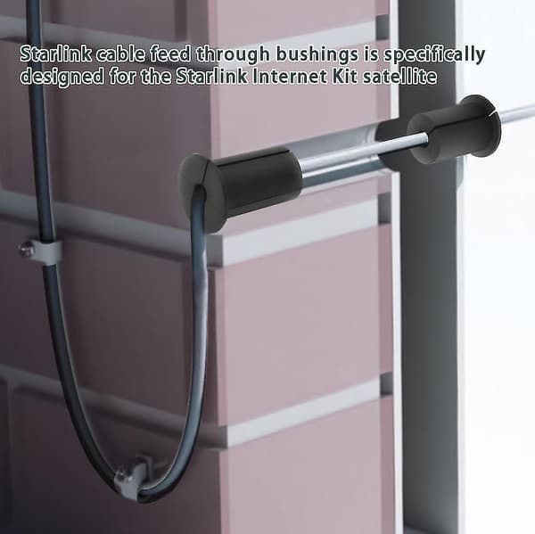 2 pcs Starlink Cable Routing Kit for 1\" Wall Hole, Wall Bushing for Starlink Cable Pass-Through (Grey) [DB] Grey Grey 2Pcs