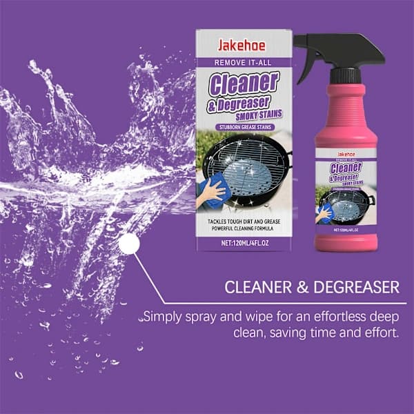 Fast-Acting, Powerful BBQ Grill Degreaser Spray — Multi-Purpose Outdoor Grill Cleaner (1 Bottle)