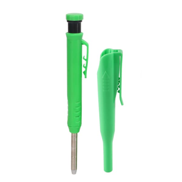 Solid Carpenter Pencil Kit Portable Built-in Pencil Sharpener Woodworking Pen Groove-free Cap for Designers