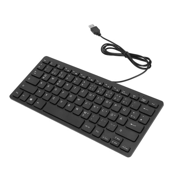 Keyboard 78 Keys Silent Ultrathin Wired Mini USB Interface Desktop Computer Small Language Keyboard German