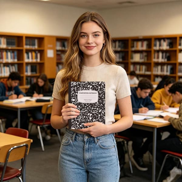 Generic Composition Books - 26x18.4cm 100 Pages Thick Paper | Paperage Notebook | for School, Classroom, Office, Work, Homework, Journal[DB] Black/White