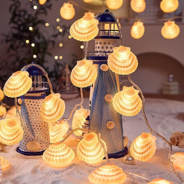 Beach Shell String Lights - LED Lights, Weatherproof, USB Powered, Ocean Theme, Suitable for Holiday Parties, Weddings, Garden Decorations pink Size 3m pink Size 3m