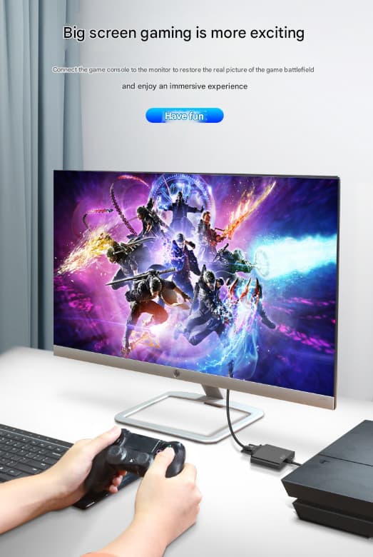 HDMI til VGA-adapter Han til Hun-konverteringsadapter 1080P til tablet-pc bærbar computer sort