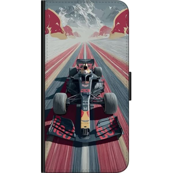 Compatible Wallet Case for Huawei P40 Dynamic Formula Car on Fast Track through Mountain Landscape with Speedy Feeling Grey