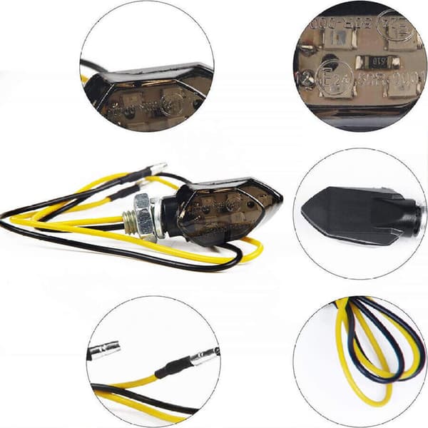 4x LED mini blinklys motorcykel blinklys universal blinklys scooter 12V 6W M8 DE