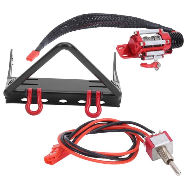 Metal Front Bumper Winch Remote Control Accessories for Axial SCX10 RC Car