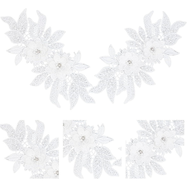 3D Lace Appliques - Polyester, Soft - For Party - 2 Pcs