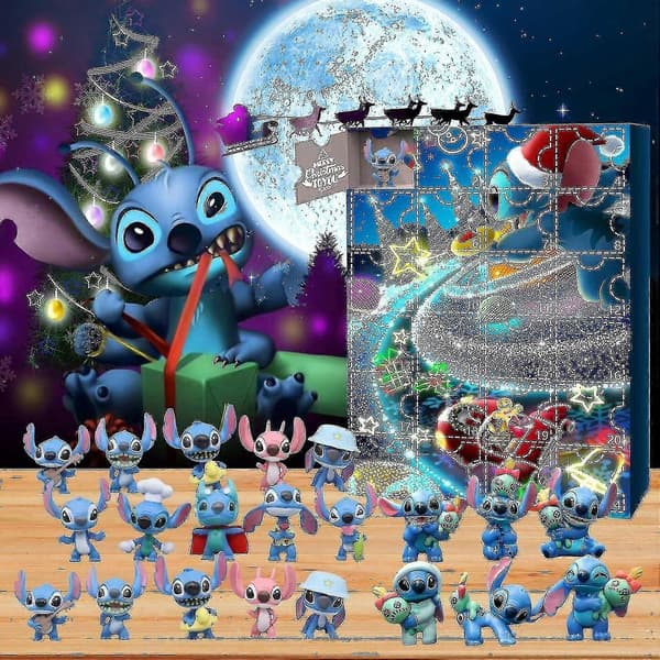 Lilo & Stitch Julekalender med 24 figurer - Legetøj og pynt til nedtælling [GPA] A