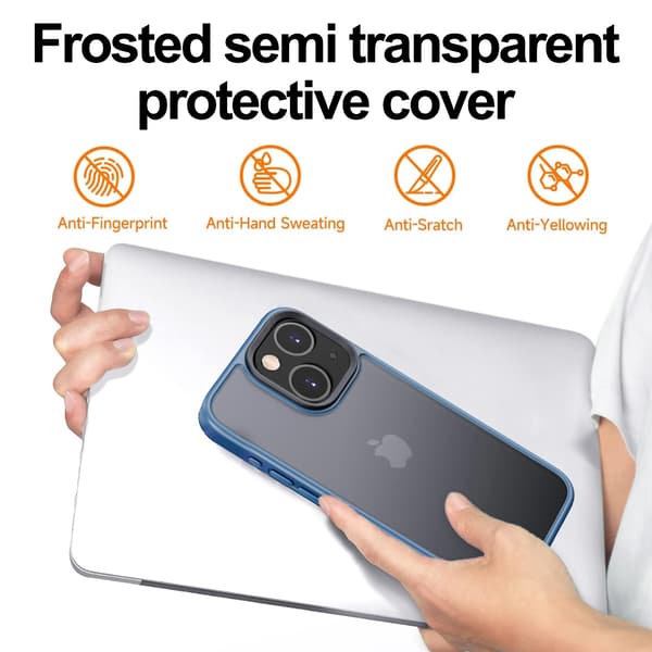 1 stk til iPhone 15 mobildeksel med \"skin-feel\" - marineblå - iPhone15