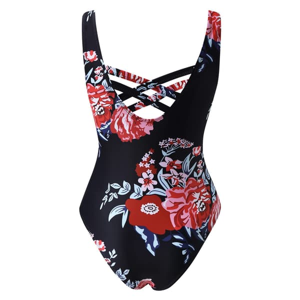 Dame badedragt i ét stykke med indbygget bh, plus size, L
