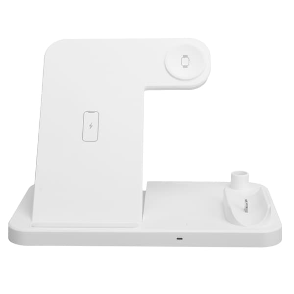 4-in-1 Foldable Wireless Charger Fast Charging Dock for Mobile Phone Watch Earphones White