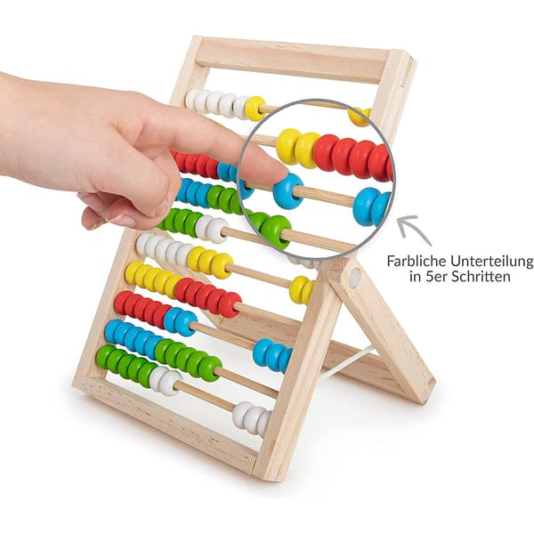 Pædagogisk Abacus-legetøj, Abacus til børn 2 til 6 år, Farverig træramme forbedrer kognitiv udvikling, finmotorik