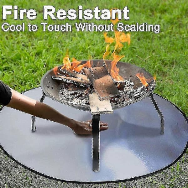 Fire Pit Mat 91 cm Round Under Grill Mat Fireproof Mat Outdoor Floor Lawn Deck Protector