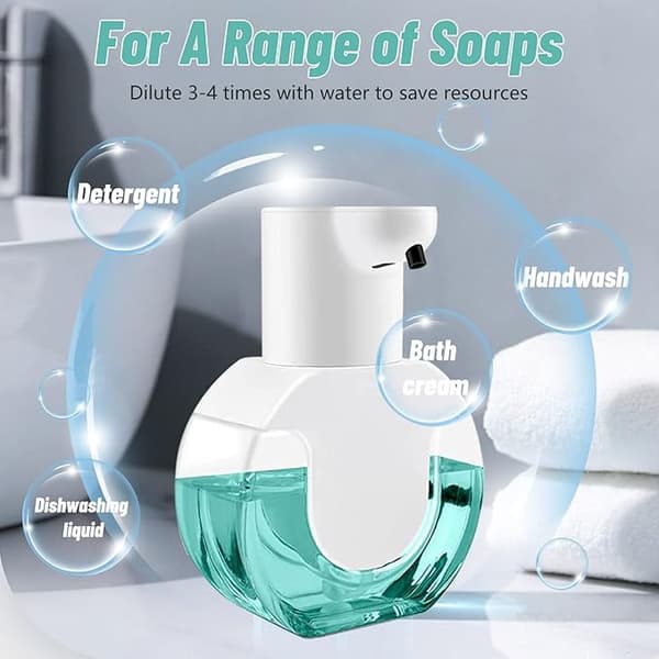 [LCS] Automatic Soap Dispenser, Wall Mounted Electric Soap Dispenser 420ml, Rechargeable Soap Dispenser with Contactless Infrared Sensor