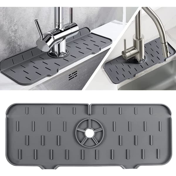 Sink Splash Guard, Silicone Sink Mat, Faucet Splash Guard, Silicone Splash Guard Under Faucet, Keeps Kitchen and Bathroom Dry