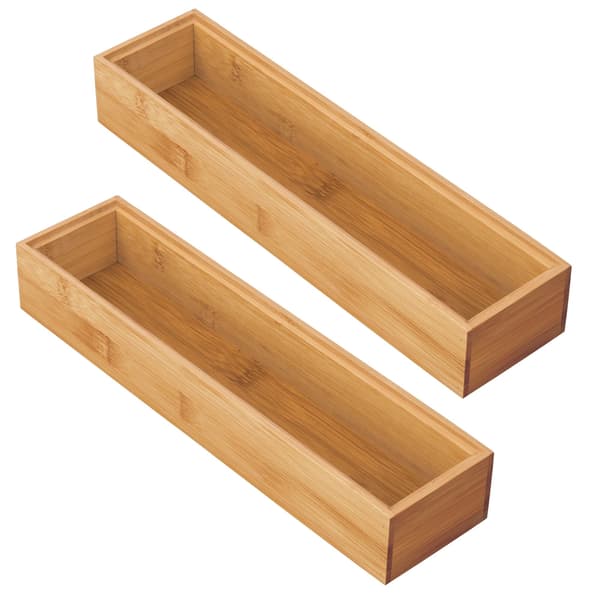 Cutlery Box for Drawer Organization, Cutlery Holder with Functional and Versatile Design, Bamboo Drawer Organizer for Kitchen or Office