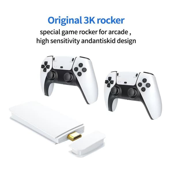 Wireless Retro Gaming Console with 20,000 Built-in Classic Games, 4K HDMI TV Output, 2.4G Wireless Controller, and 64GB Nostalgic Game Stick