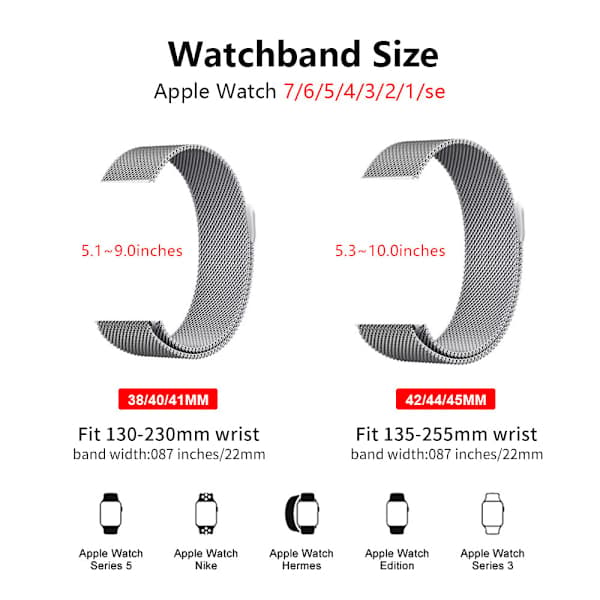Passer til Apple Watch Mote Milanese Metall Magnetisk Stropp Apple Rustfritt Stål Stropp 38/40/41 S10 42MM Retro Gull