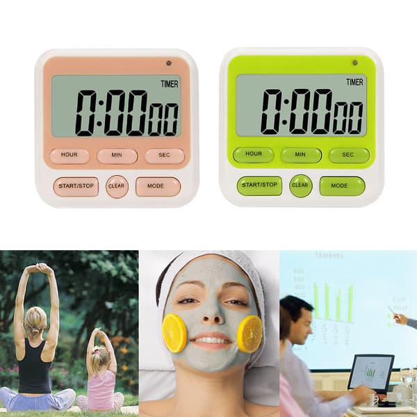 Digital køkkentimer med stort LCD-display og alarm